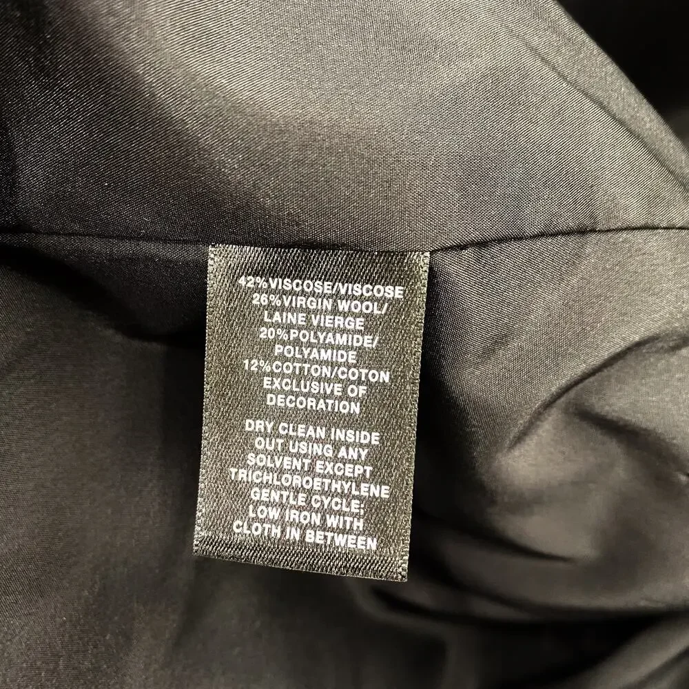 Lafayette 148 Tweed Boucle‎ Wool Blend Blazer Jacket Black Blue White Size 6